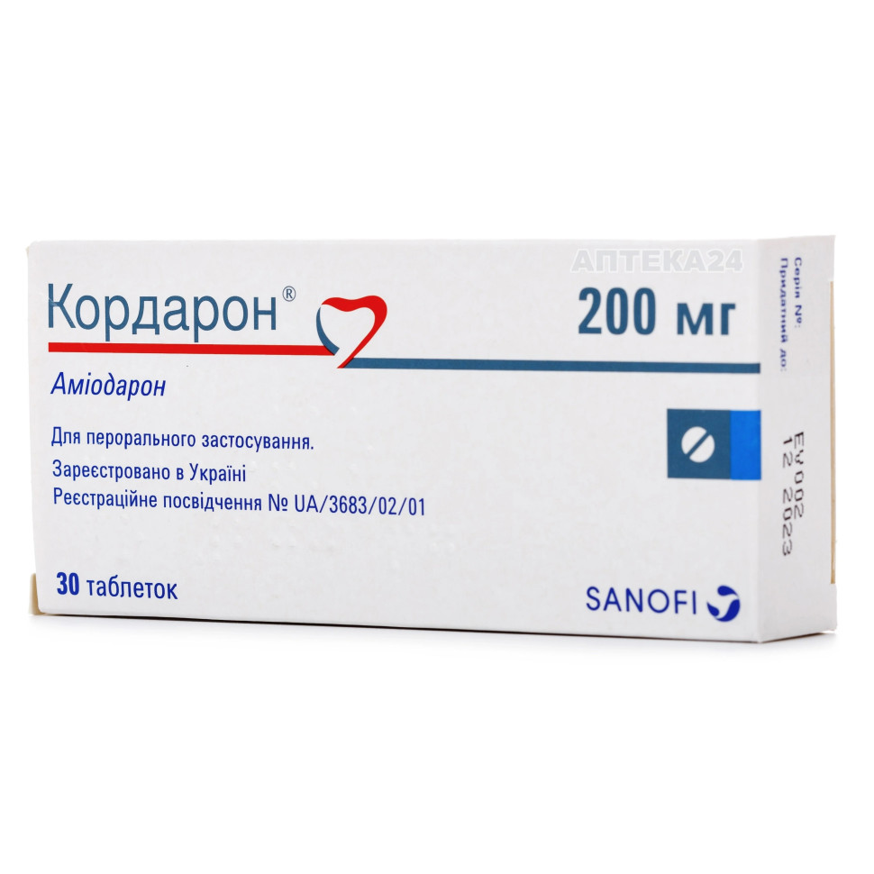 Купить Кордарон 200 мг 30 таблеток по цене 200 грн. в интернет магазине ...
