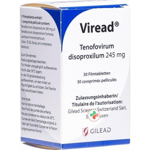 Купить Виреад (тенофовирадизопроксил) 245 мг 30 таблеток по цене 2 000 .
